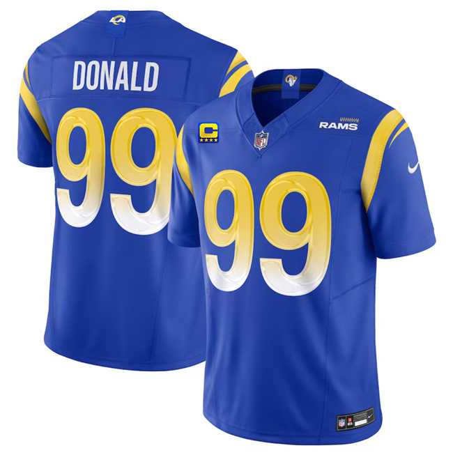 Men & Women & Youth Los Angeles Rams #99 Aaron Donald Blue 2023 F.U.S.E. With 4-Star C Patch Vapor Vapor Limited Football Stitched Jersey->miami dolphins->NFL Jersey